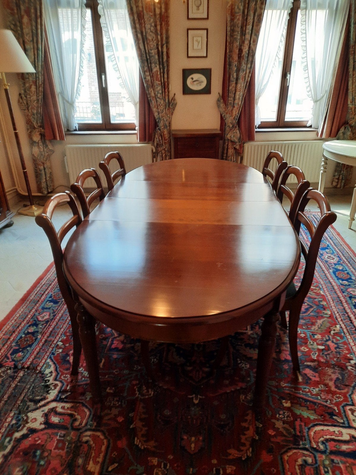 Salle à manger en merisier (table, buffet, vitrine,6 chaises, Maison & Meubles, Enlèvement