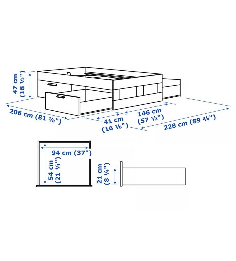 IKEA brimnes bed 140x200, Huis en Inrichting, Slaapkamer | Bedden, Ophalen, Gebruikt, Zwart, 140 cm