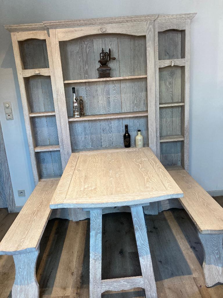 Wandkast met inklaptafel en -banken, Ophalen, Gebruikt, 200 cm of meer, 150 tot 200 cm