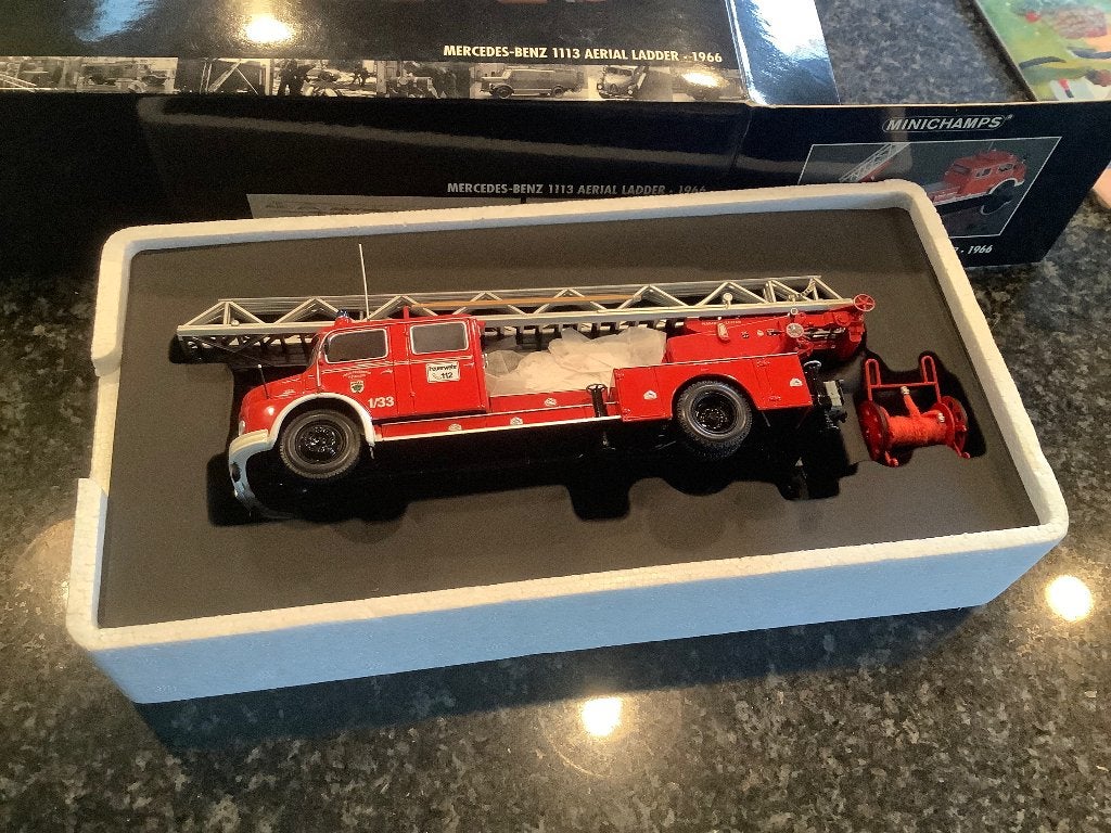 Minichamps brandweer ladderwagen, Enlèvement ou Envoi, Neuf, Bus ou Camion, Autres marques