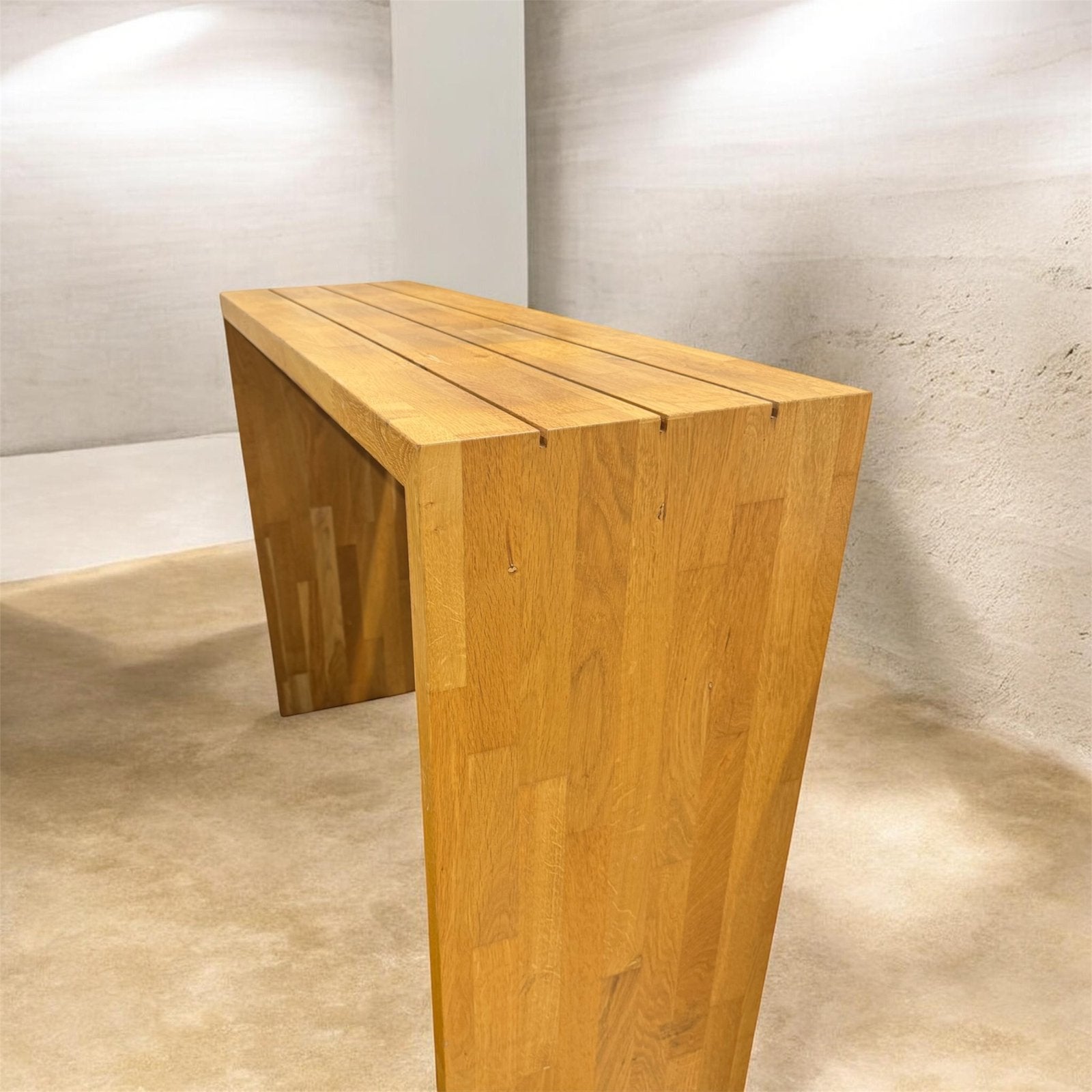 Massief eiken sidetable / bartafel (130 x 90 cm), Ophalen of Verzenden, Zo goed als nieuw
