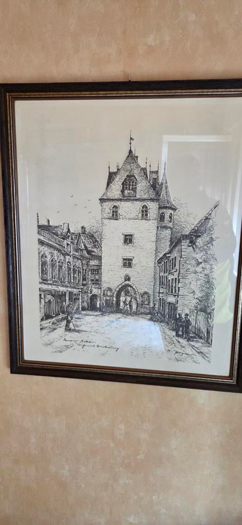 Mooie ets te koop, Antiek en Kunst, Kunst | Tekeningen en Fotografie, Ophalen
