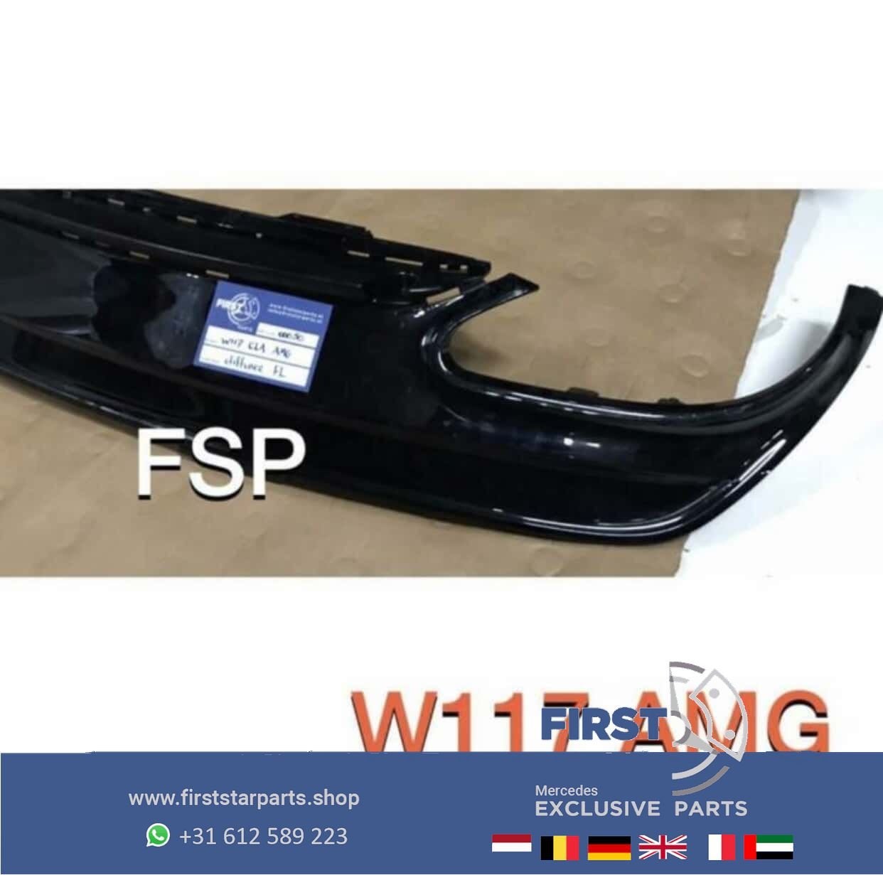 W117 CLA AMG FACELIFT diffuser spoiler achterbumper ORIGINEE, Utilisé, -, -, Enlèvement ou Envoi