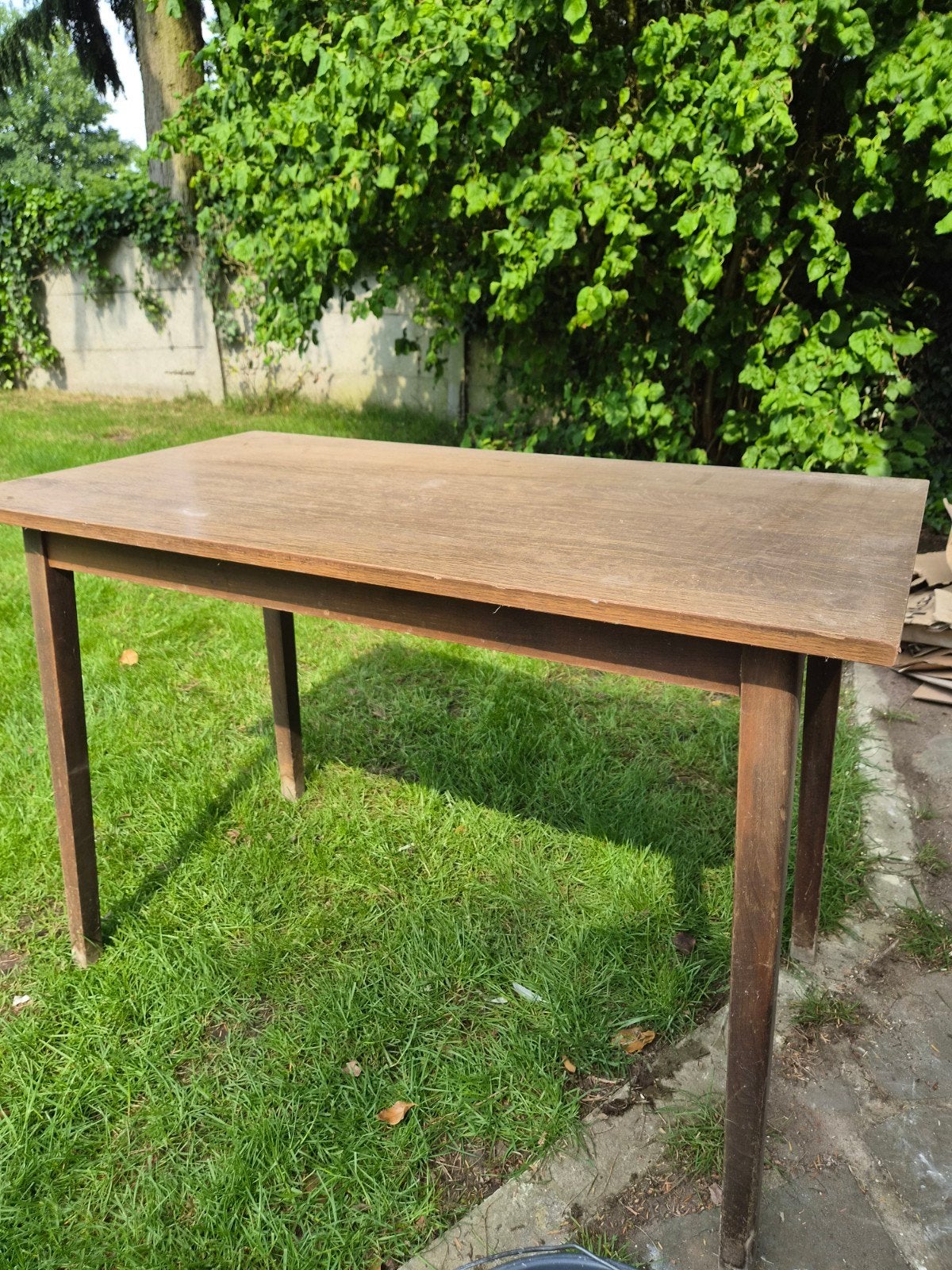 Vintage houten tafel, Ophalen, Gebruikt, Rechthoekig, Hout