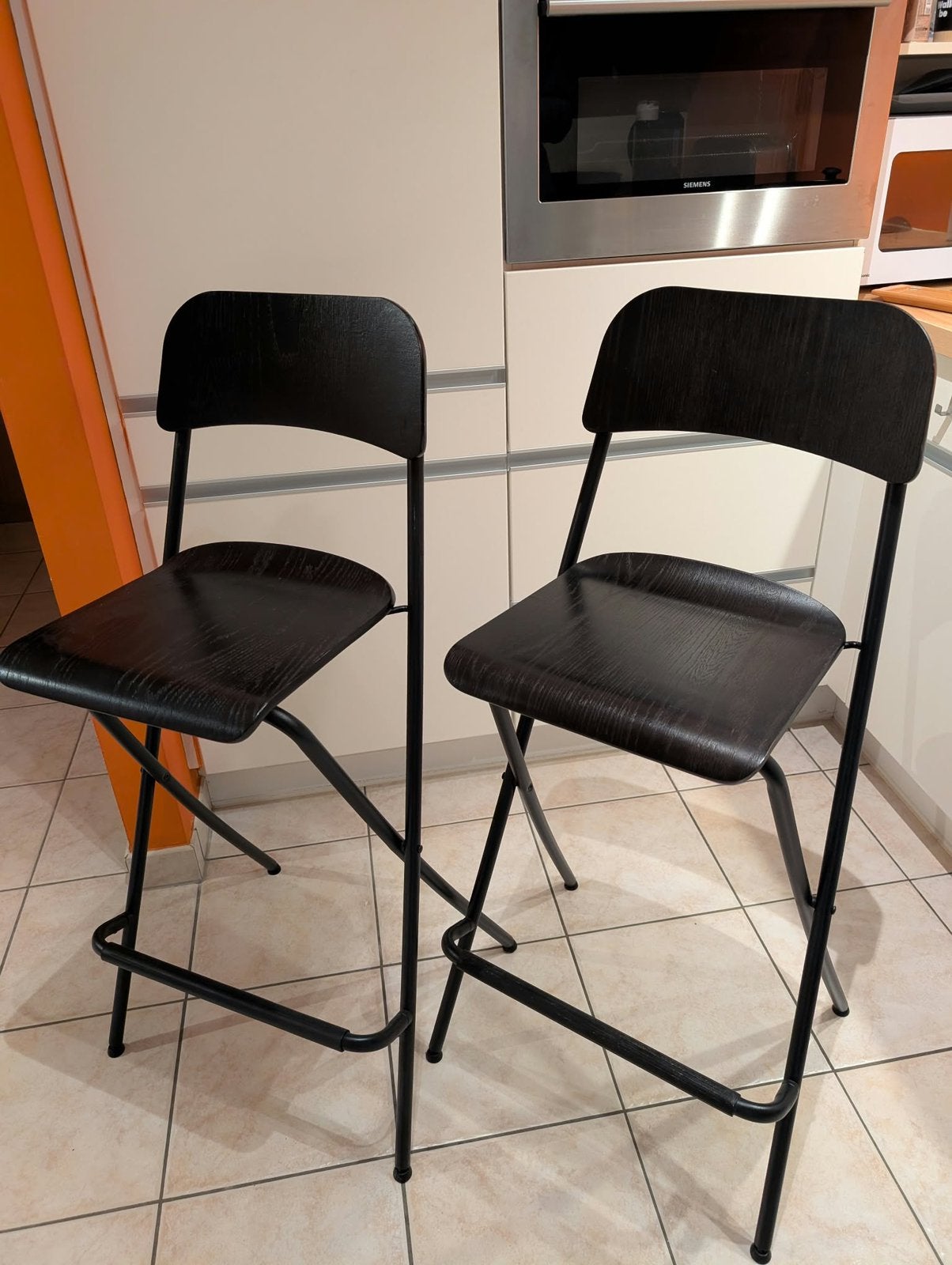 Chaises de bar pliantes (2 pieces), Maison & Meubles, 2 tabourets, Enlèvement, Comme neuf