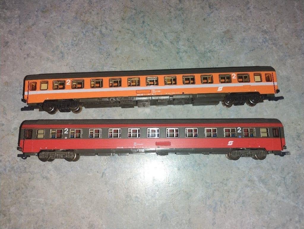 2 Voitures Roco H0 303mm 1/87 OBB OeBB EC/IC, Hobby & Loisirs créatifs, Enlèvement ou Envoi, Wagon, Roco, Utilisé