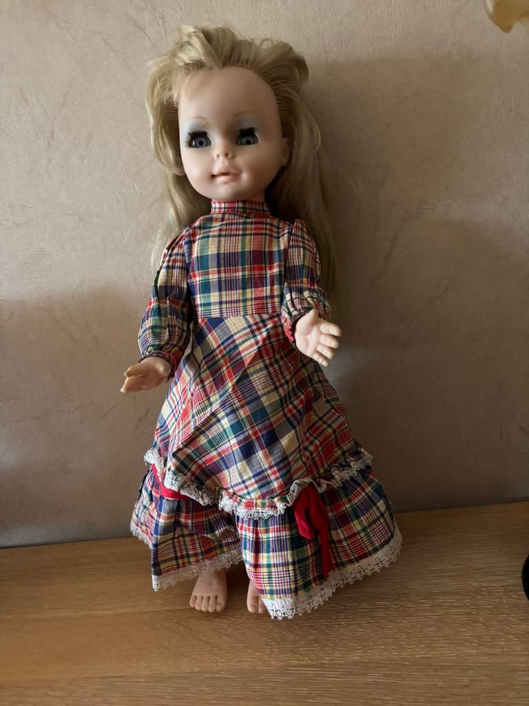 Oude pop, 42cm,, Enlèvement, Utilisé, Poupée