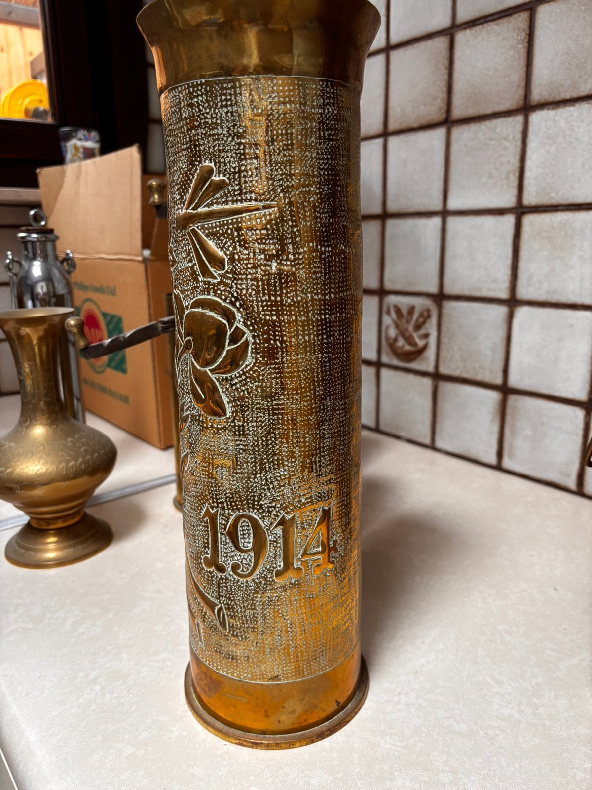 Complete verzameling militaire hulzen & trench art, Enlèvement, Cuivre