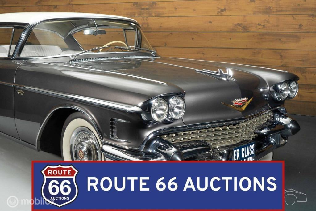 Cadillac Series 62 Coupe de Ville | 1958 | Route 66 Auctions, Auto's, Cadillac, Zwart, Bedrijf, Handgeschakeld