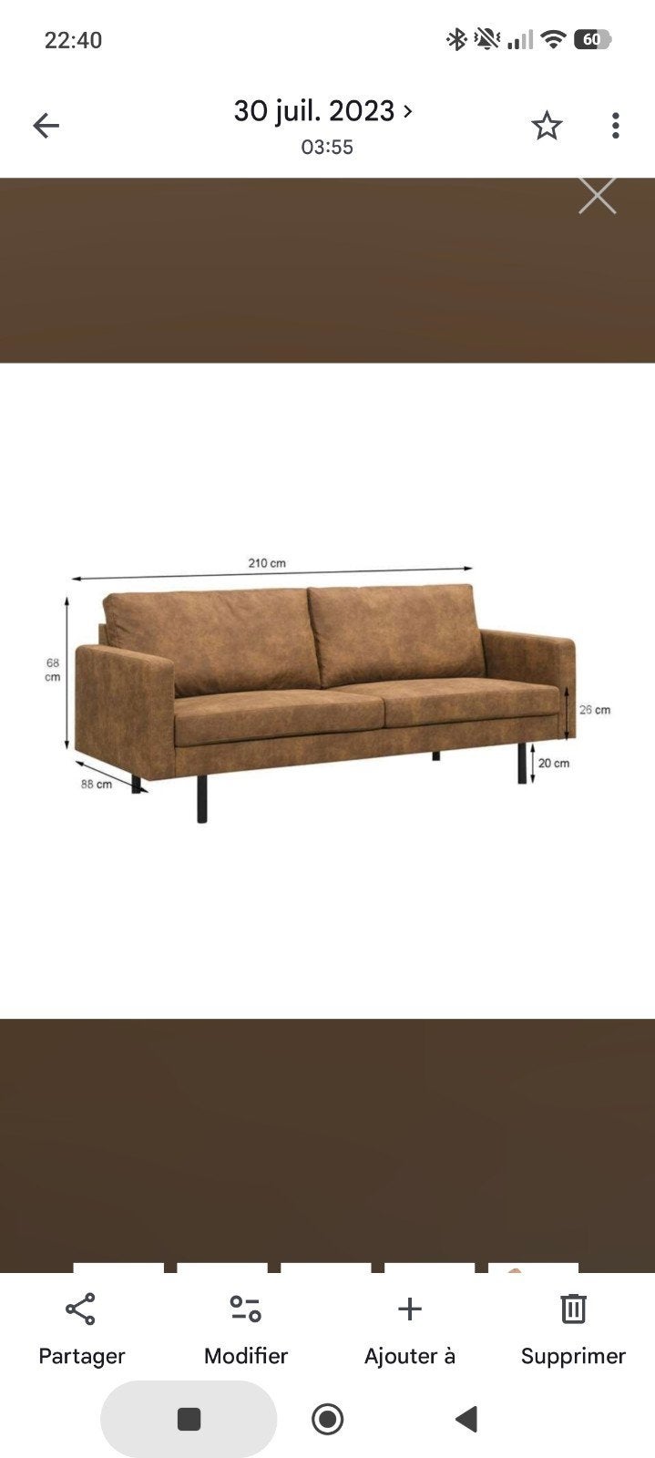 fauteuil 2.5 places à donner, Maison & Meubles, Enlèvement