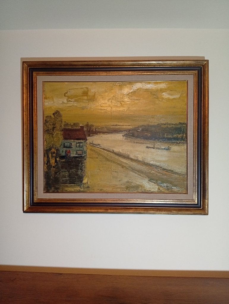 Schilderij gesigneerd door Piet Jacobs, Enlèvement ou Envoi