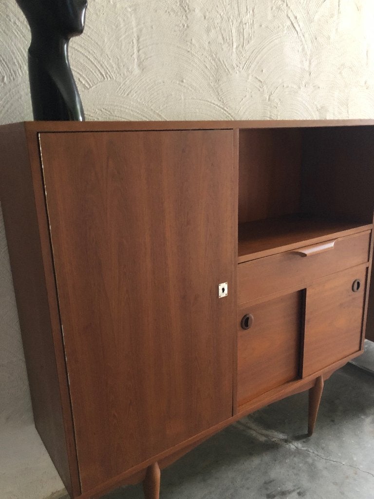Vintage midcentury Scandinavisch kastje kabinet sideboard 60, Ophalen, Gebruikt, Met lade(s)