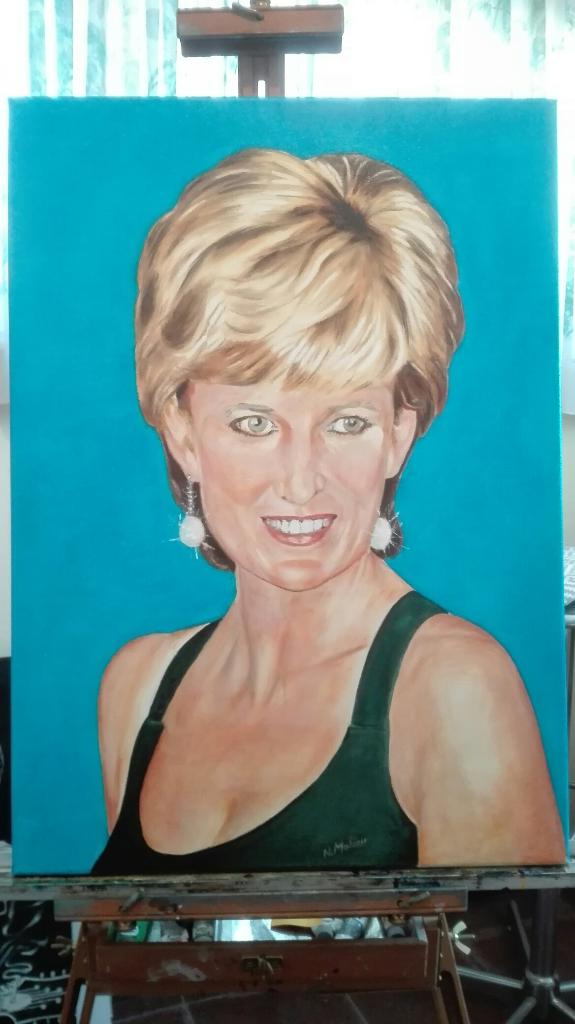 EIGEN OLIEVERFWERK  PRINCES DIANA, Antiek en Kunst, Kunst | Schilderijen | Klassiek, Ophalen