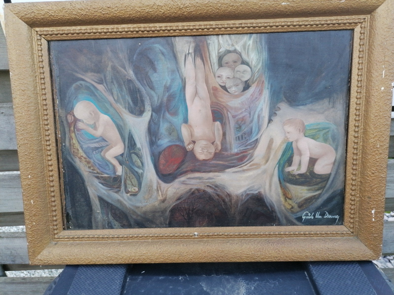 schilderij op hout afmeting schilderij zonder kader 45 cm op, Ophalen of Verzenden, Hout