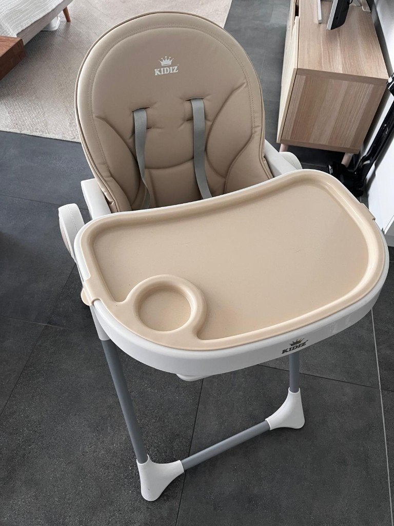 Chaise haute évolutive KIDIZ 3-en-1 (0 à 6 ans) - beige, Verstelbaar, Schommelstoel, Zo goed als nieuw, Ophalen