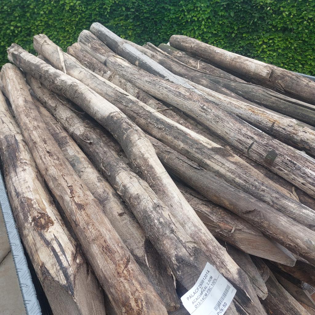Acacia palen, Tuin en Terras, Palen, Balken en Planken, Nieuw, Palen, 250 cm of meer, Hardhout, Ophalen