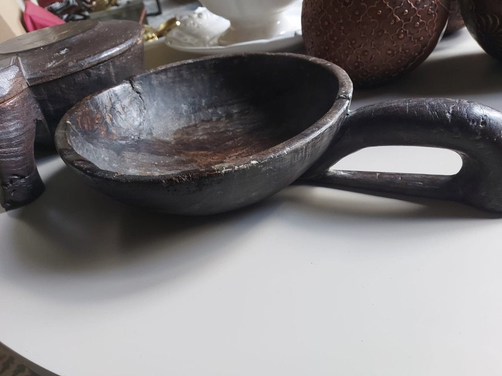 Indische hardhouten schaal, Ophalen, Schaal, Handgemaakt