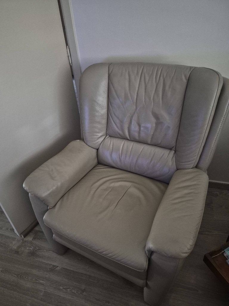 Lederen éénzit, Ophalen, Gebruikt, 100 tot 125 cm, Leer