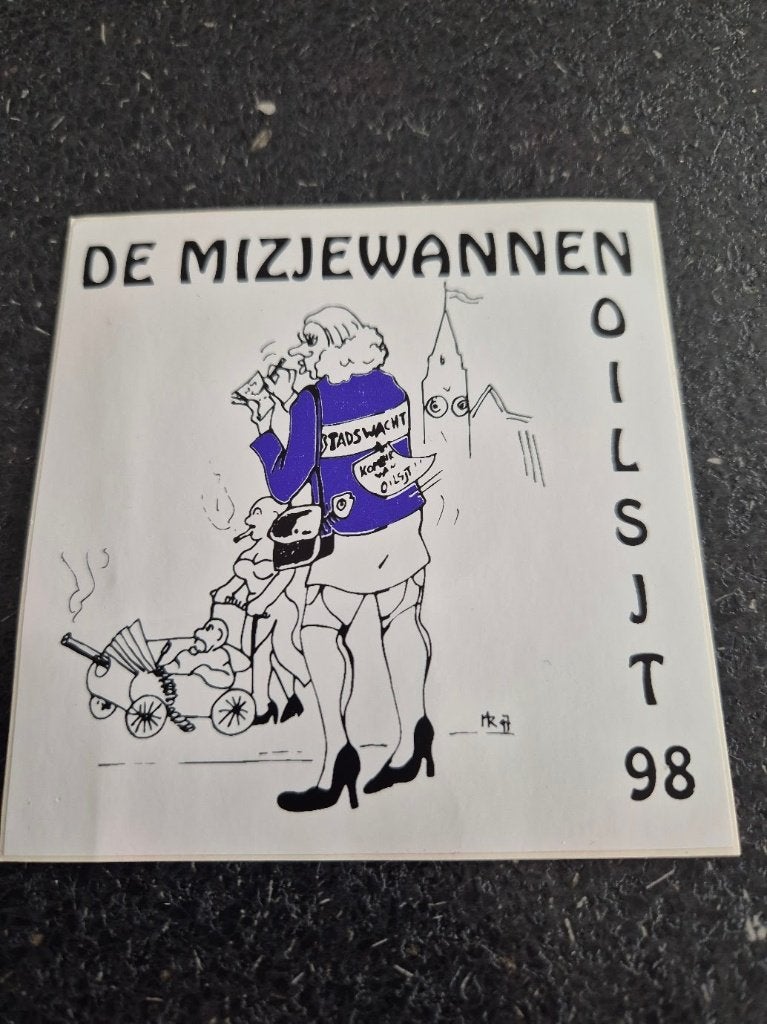 Carnaval Aalst sticker De mizjewannen 1998, Verzamelen, Ophalen of Verzenden