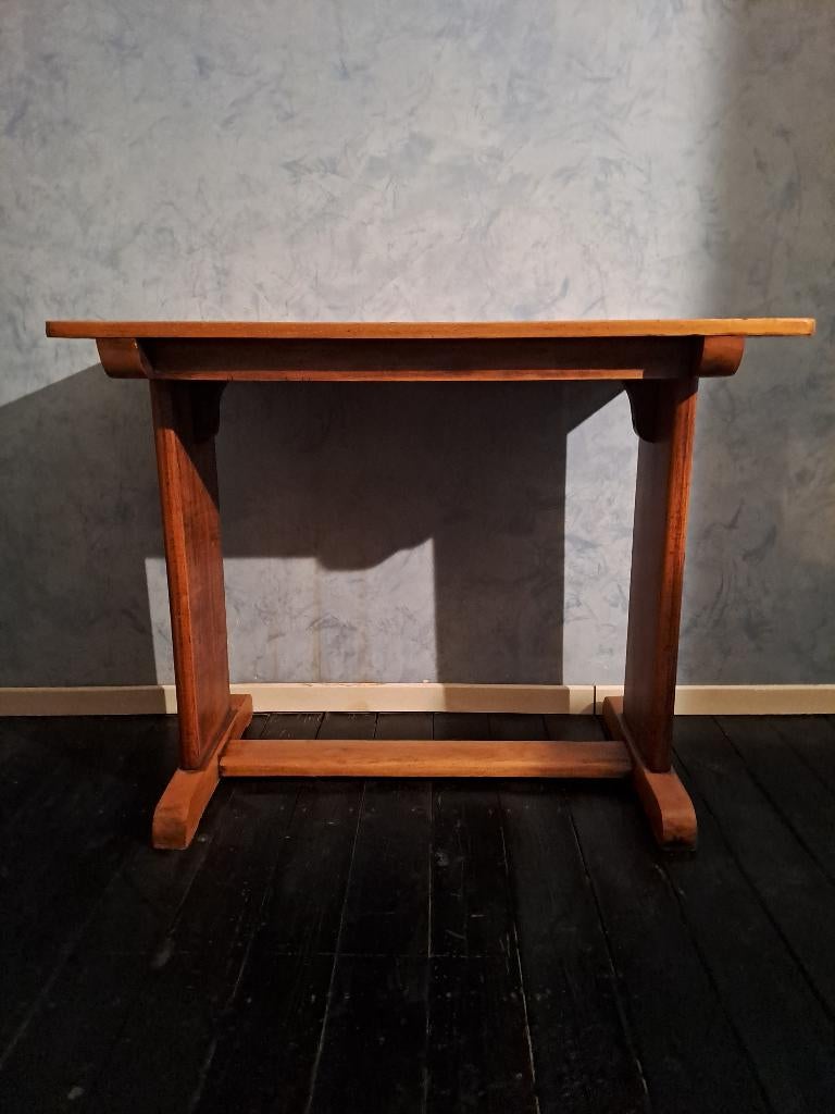 2 vintage eiken bijzettafels., Enlèvement