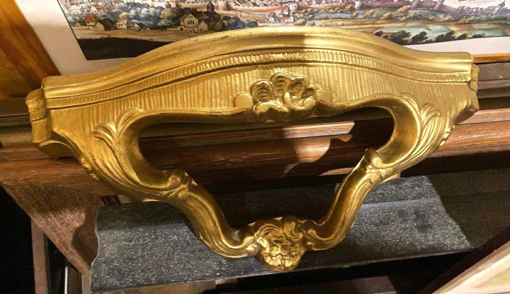 Magnifique sellette dorée pour miroir ou autre, Antiquités & Art, Enlèvement ou Envoi