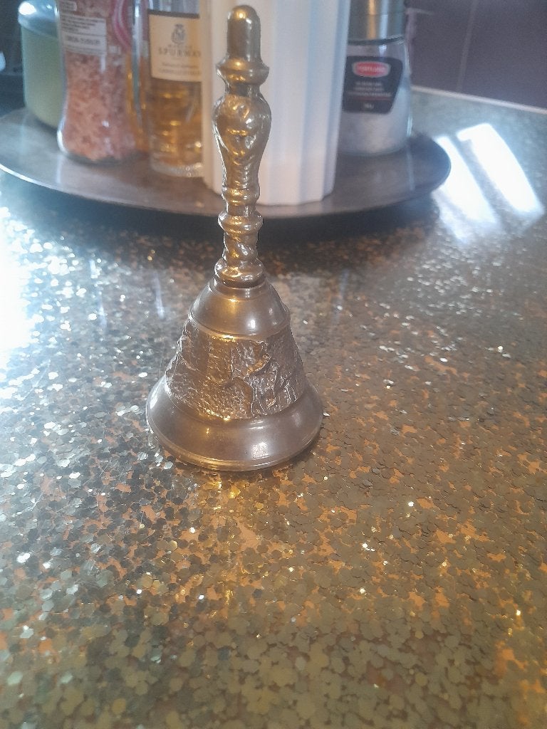 Mooie vintage koperen / messing handbel – 11 cm, Ophalen of Verzenden