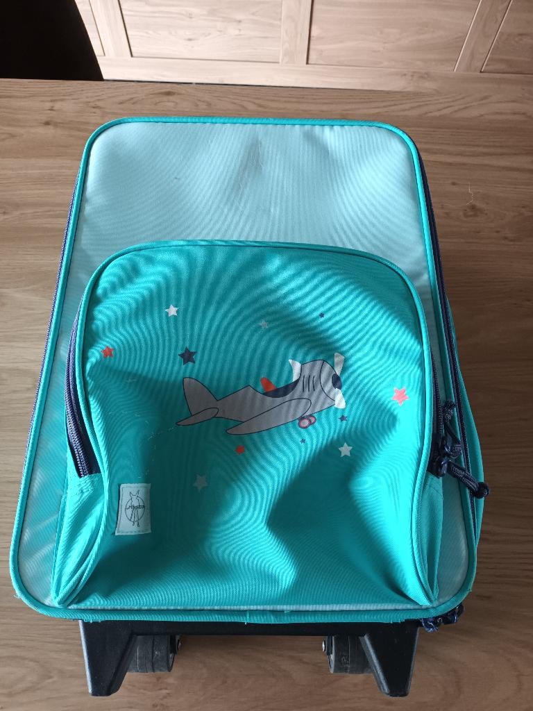 Valise enfant Lassig motif avion, Handtassen en Accessoires, Koffers, Zo goed als nieuw, Overige materialen, Minder dan 50 cm