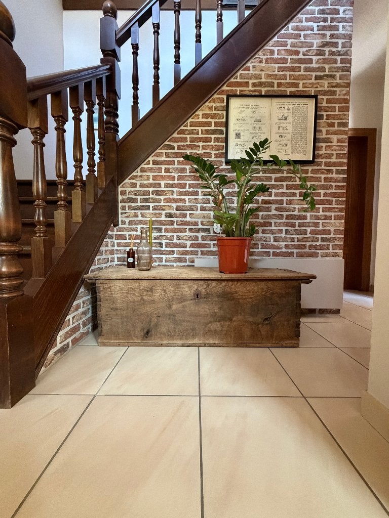 Oude massieve kist, Huis en Inrichting, Woonaccessoires | Kisten, Ophalen, Gebruikt, 100 tot 150 cm, Eikenhout