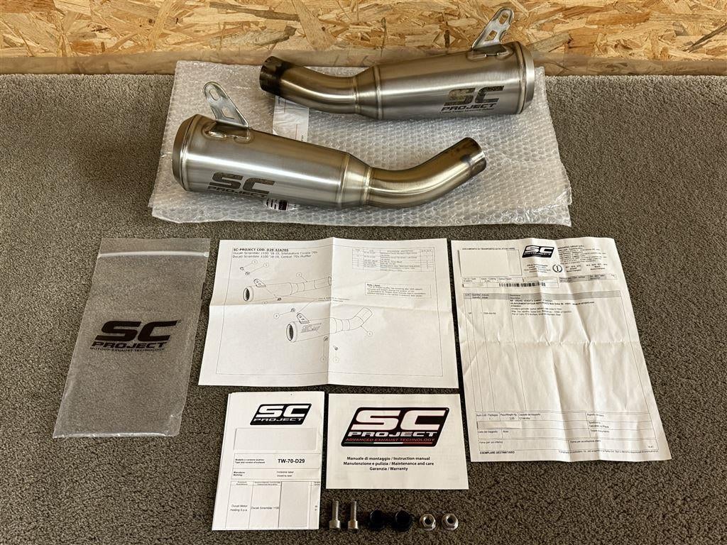 SC Project uitlaten dempers Ducati Scrambler 1100 2018-2019, Motoren, Verzenden, Gebruikt