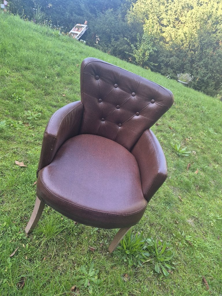 Bruine fauteuil – te koop 35€, Enlèvement, Neuf, Synthétique, 75 à 100 cm