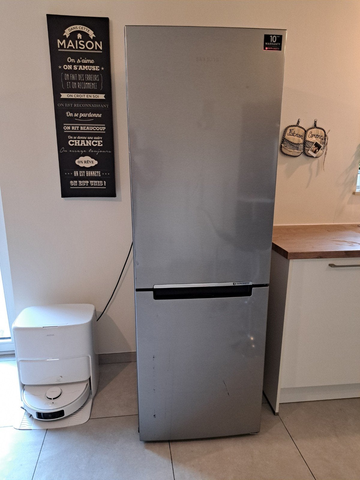 Frigo congélateur Samsung argenté, en bon état général, Ophalen