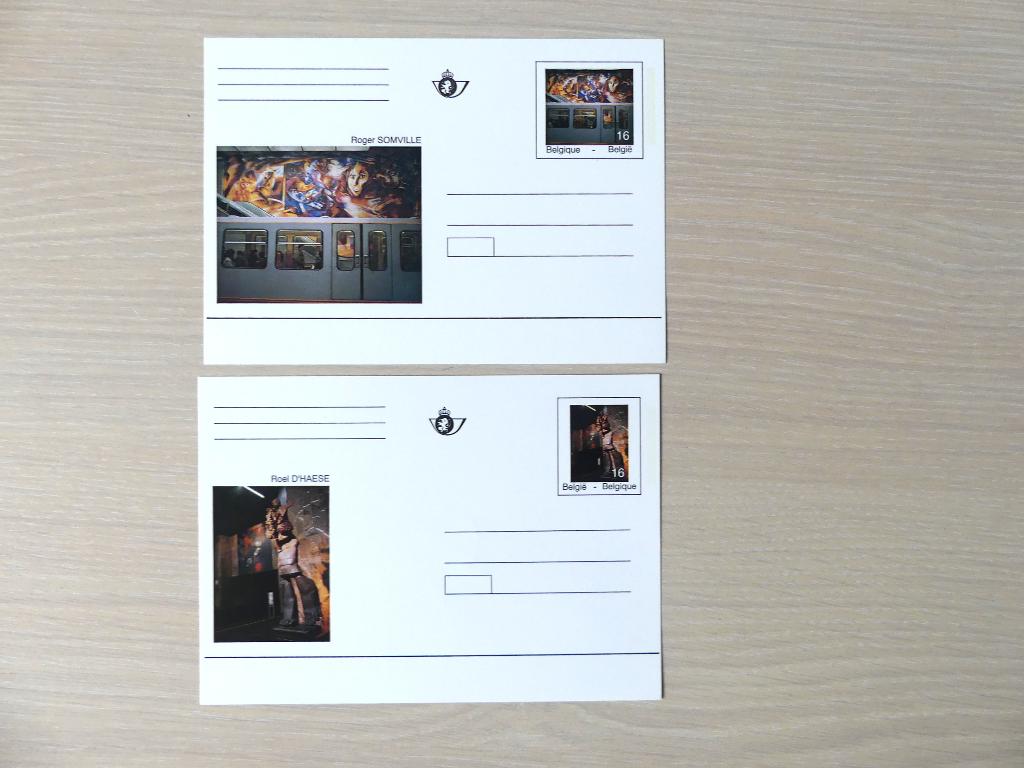 1994 - BK46/BK47  2 briefkaarten Somville en d'Haese (metro), Ophalen of Verzenden, Postfris