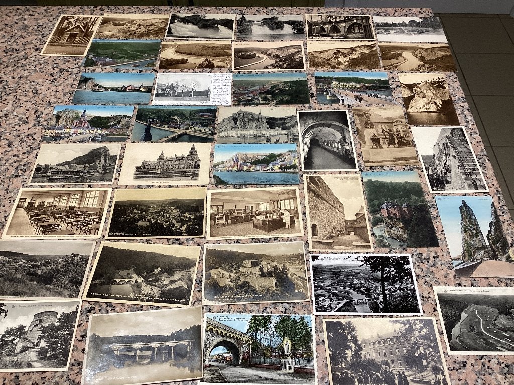 Lot van 40 oude postkaarten Wallonië, Verzamelen, Ophalen of Verzenden, 1920 tot 1940, Gelopen