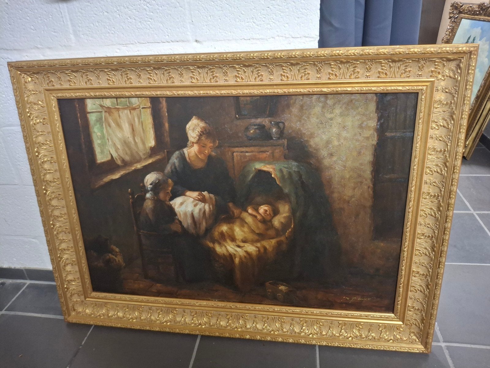 schilderij bij de kribbe, Ophalen of Verzenden
