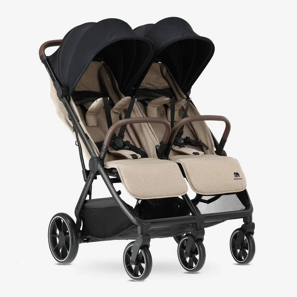 DERYAN Rolo X2 XL V2 Duo Buggy – 0-4 Jaar - Nougat, Enlèvement ou Envoi, Comme neuf, Autres marques, Protection de pluie