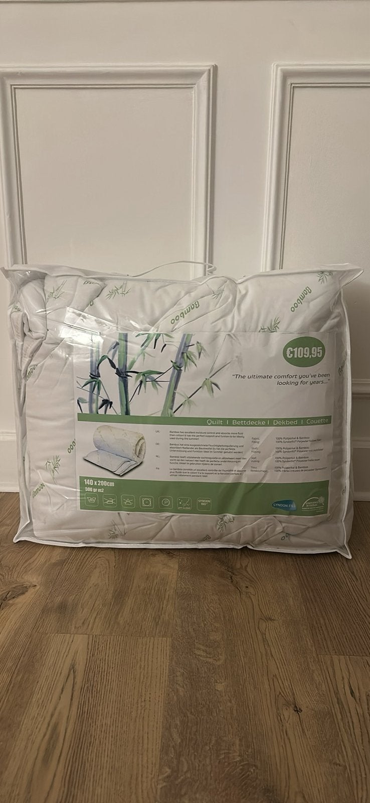 Couette neuve en bambou - 140200 / Jamais utilisée, Neuf, Oreiller, Enlèvement, Blanc