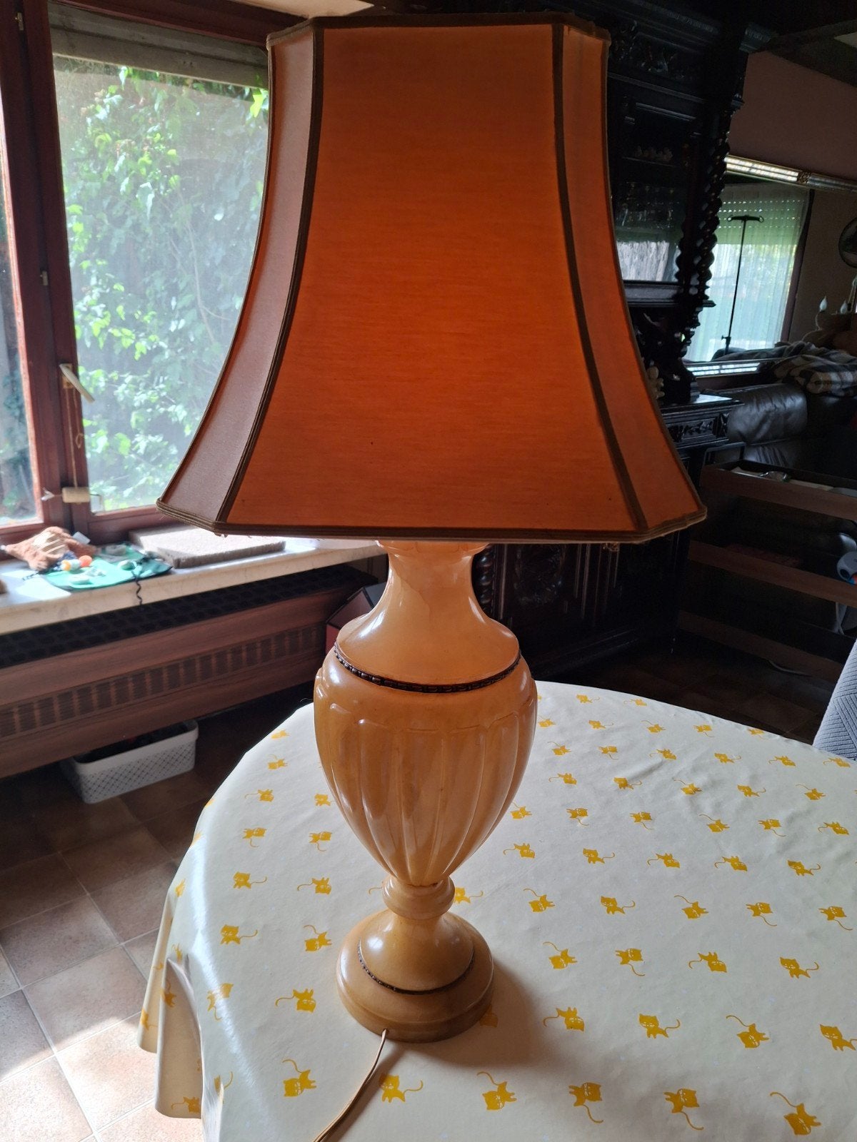 Mooie grote albasten staanlamp., Ophalen, Gebruikt, Overige typen, 35 cm