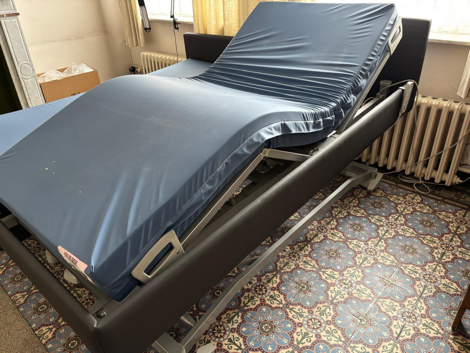 Haelvoet Olympia Soft elektrisch hoog-laag zorgbed + matras, 90 cm, Gris, Enlèvement, Une personne