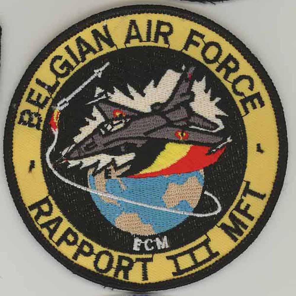 BAF luchtmacht patch F-16 ECM Rapport III MFT, Verzenden, Luchtmacht, Embleem of Badge
