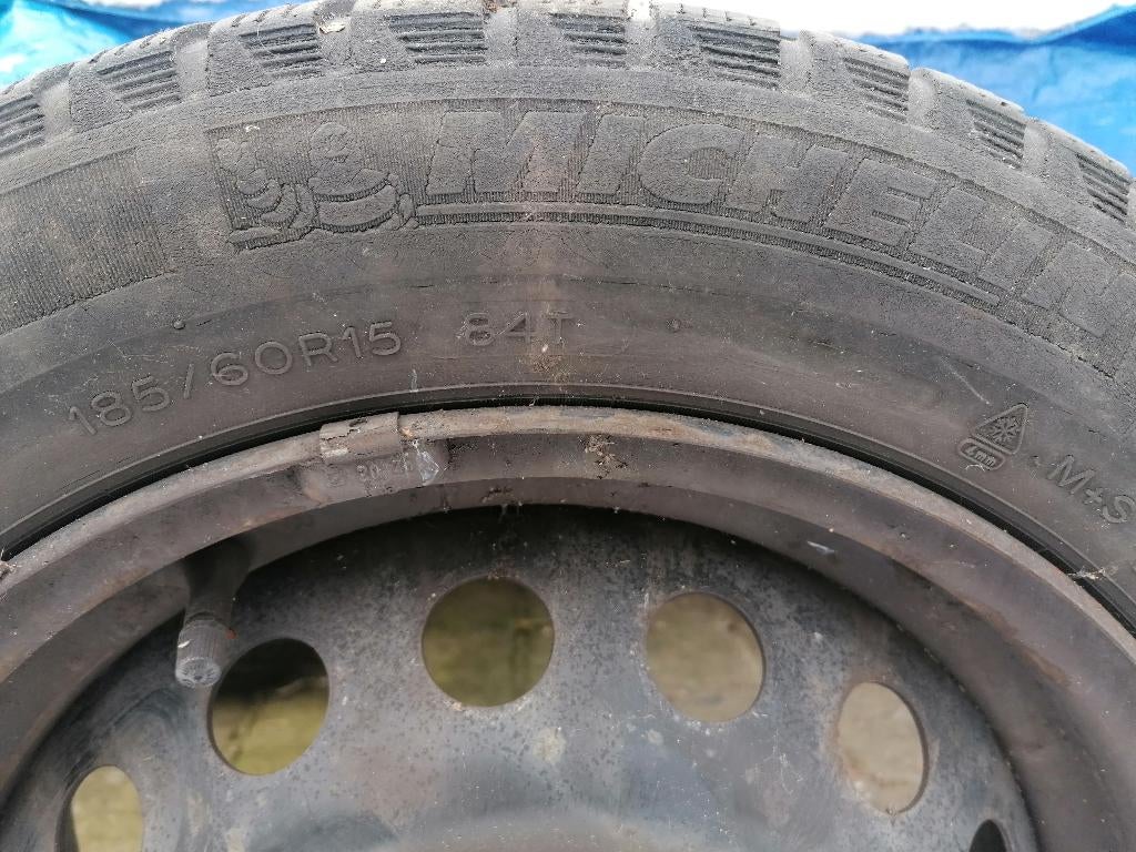 JANTES+PNEUS MICHELIN ALPIN 185/60 R15 84T, Ophalen, Gebruikt, 15 inch, Band(en)