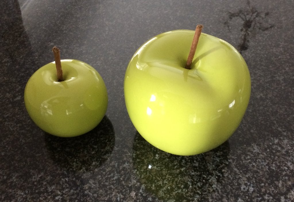 Twee appels in keramiek, Ophalen, Zo goed als nieuw, Groen