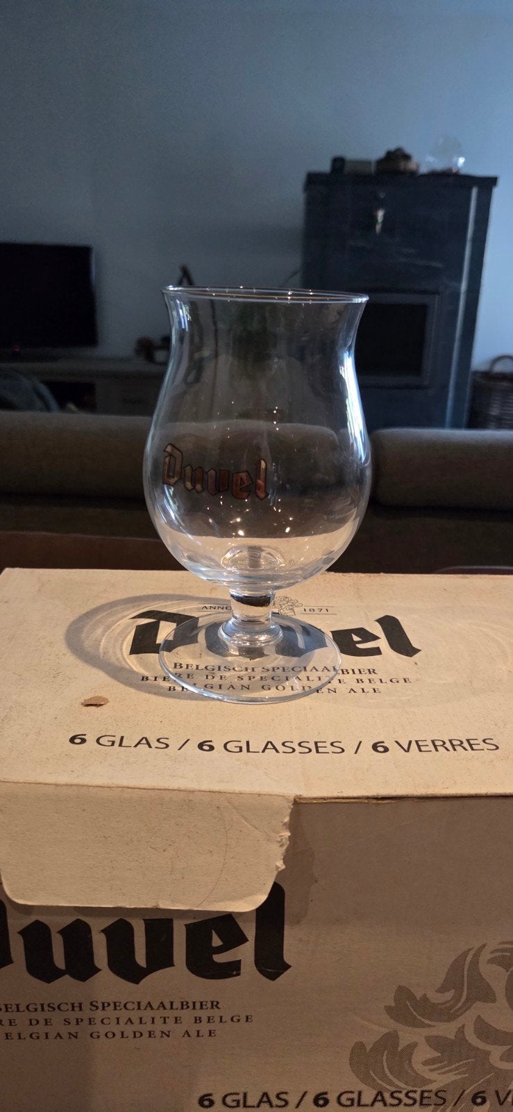 Duvel glazen in originele doos, Ophalen
