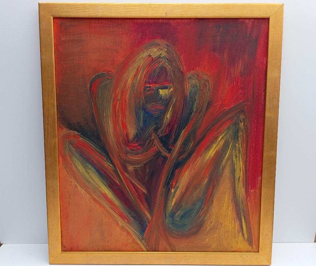 JOHN VERLAET SCHILDERIJ  "EENZAAMHEID" NAAKT, Antiek en Kunst, Kunst | Schilderijen | Klassiek, Ophalen of Verzenden