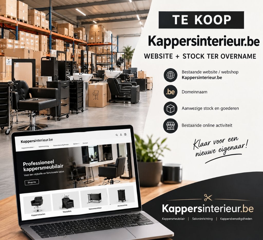 Kappersinterieur: website + stock ter overname