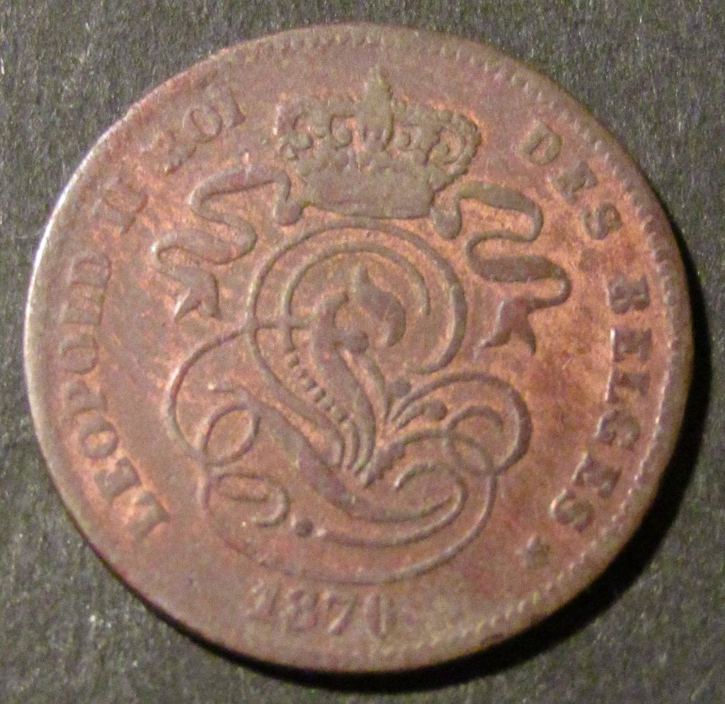 2 centimes 1870 - Léopold II, Enlèvement ou Envoi, Bronze, Monnaie en vrac