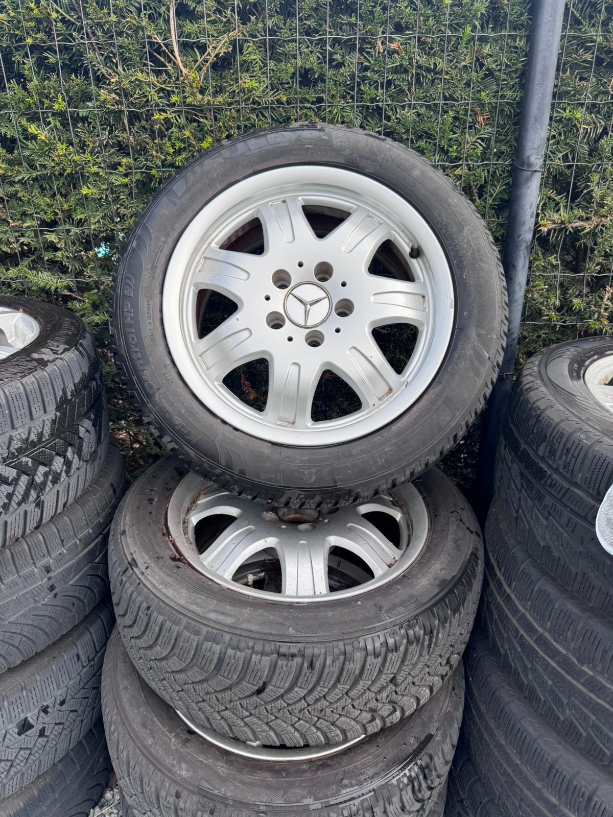 Mercedes slk velgen met nieuwe winterbanden, Auto-onderdelen, Ophalen, Gebruikt, 16 inch, Banden en Velgen