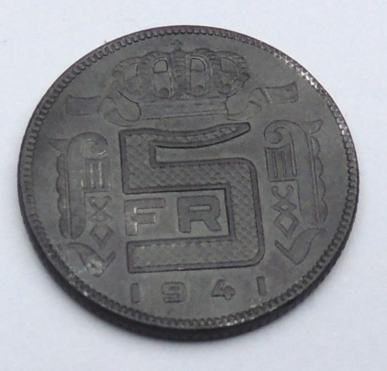 1941 5 francs FR occupation, Timbres & Monnaies, Monnaies | Belgique, Envoi, Métal, Monnaie en vrac