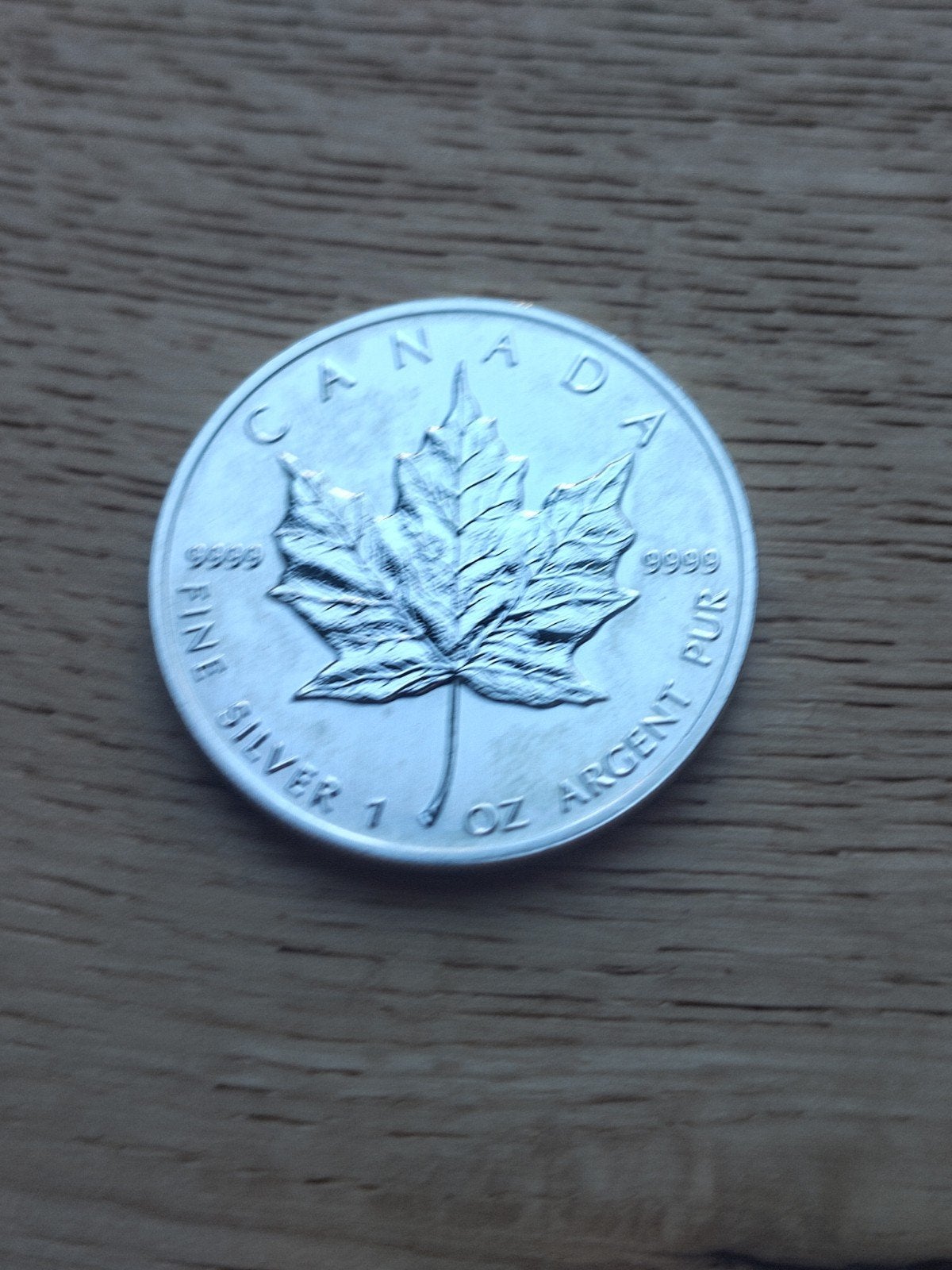 maple leaf 1 ounce zilver 1990, Postzegels en Munten, Edelmetalen en Baren, Ophalen, Zilver