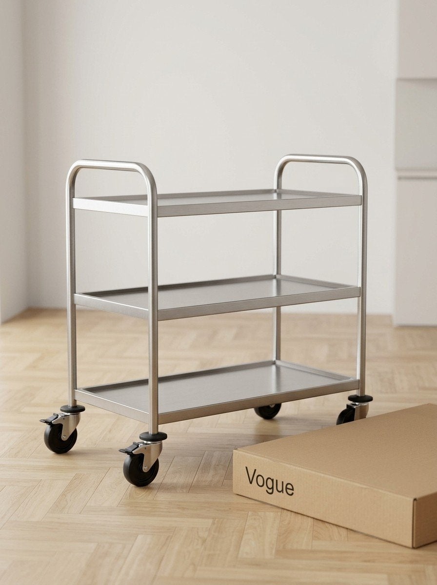 Chariot de Service Inox Professionnel VOGUE – 3 Nive, Enlèvement