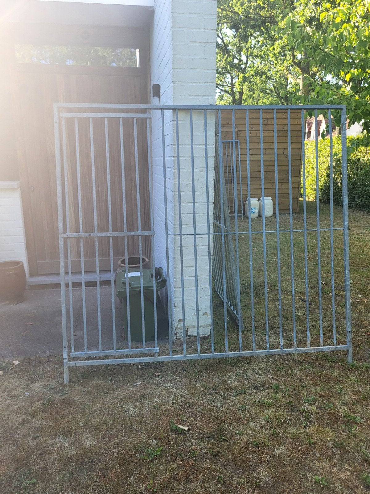 Hondenren galvanisé 4 zijpanelen, Animaux & Accessoires, Maisons pour chiens, Enlèvement